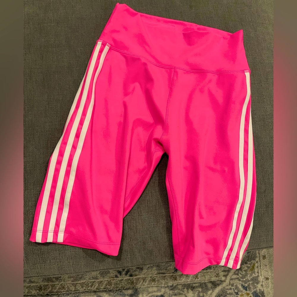 Hot pink Adidas biker shorts